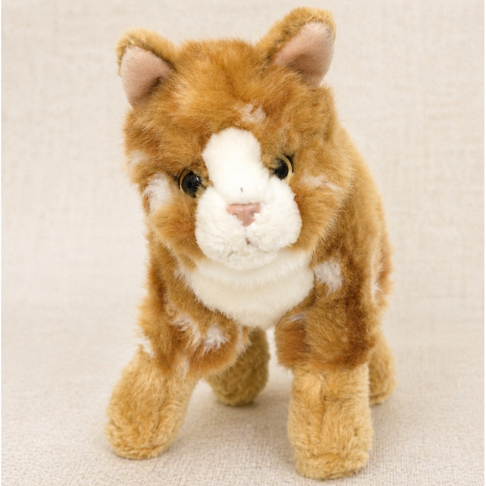 Teddy-Hermann Ginger Orange Tabby Cat Standing Soft Clean Germany 8 inch